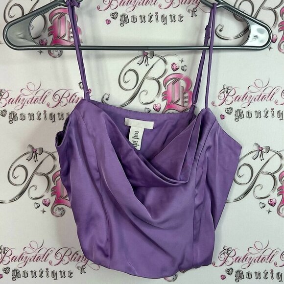 H&M Tops - H&M cropped tank top lavender purple Lilac Camisole with Spaghetti Straps